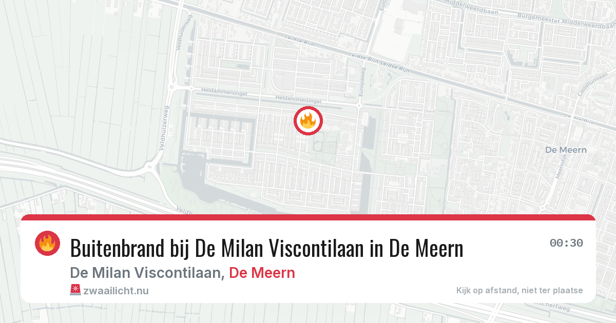 Buitenbrand bij De Milan Viscontilaan in De Meern — 7 jul 2026