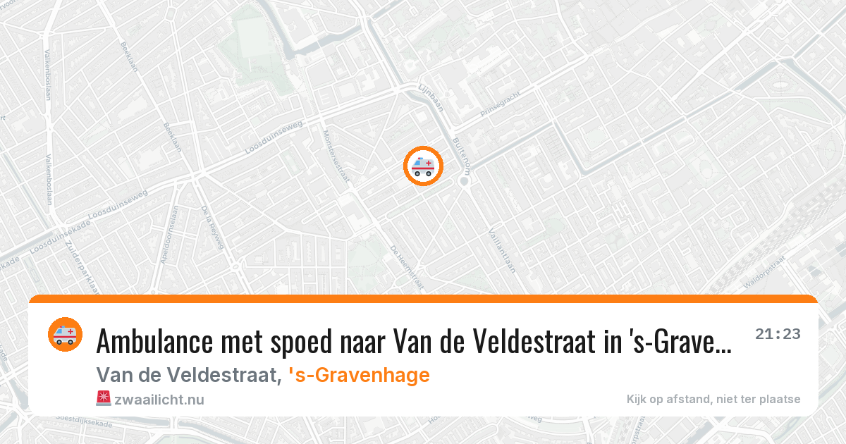 Ambulance met spoed naar Van de Veldestraat in 's-Gravenhage — 19 jul 2026