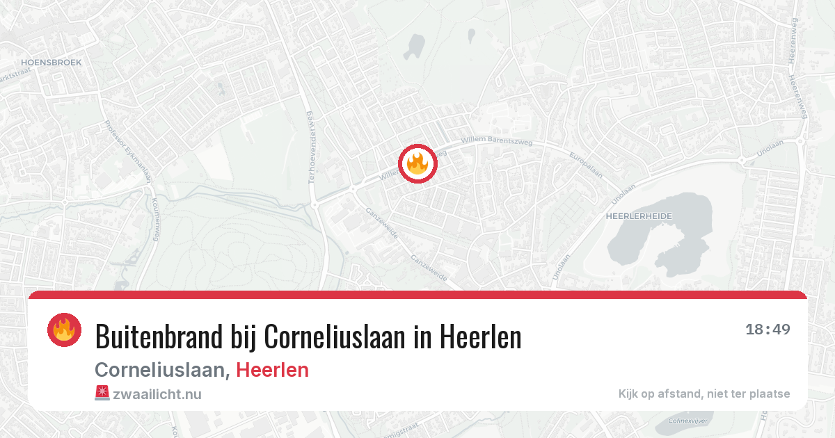 Buitenbrand bij Corneliuslaan in Heerlen — 19 jul 2026