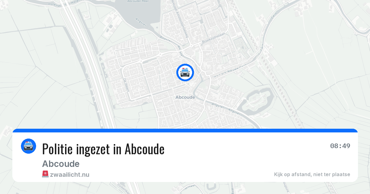 Politie ingezet in Abcoude — 26 mrt 2026 | 🚨 Zwaailicht.nu
