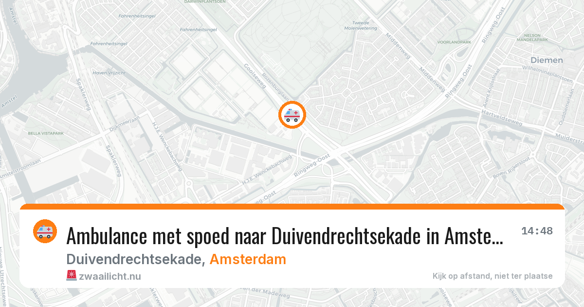 Ambulance met spoed naar Duivendrechtsekade in Amsterdam — 23 jul 2026
