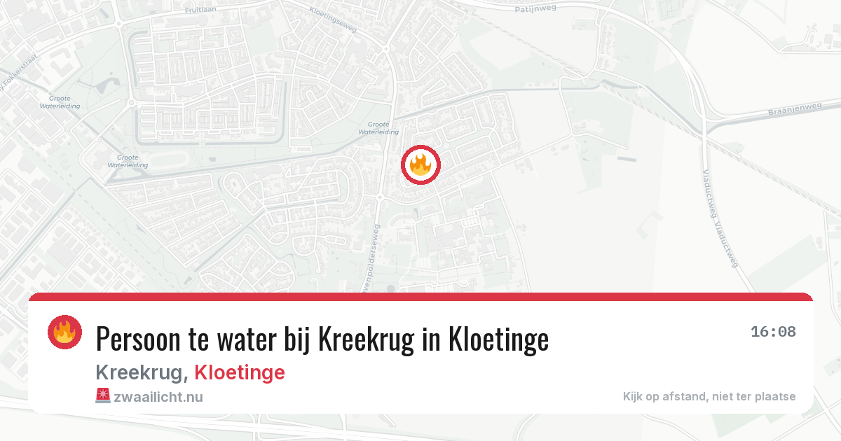 Persoon te water bij Kreekrug in Kloetinge — 21 jul 2026