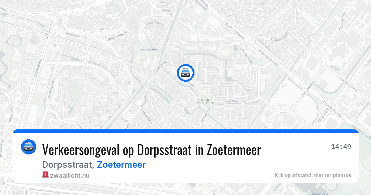 Verkeersongeval op Dorpsstraat in Zoetermeer — 15 jul 2026