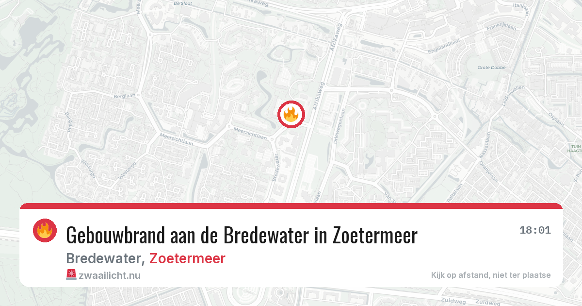 Gebouwbrand aan de Bredewater in Zoetermeer — 5 mei 2026