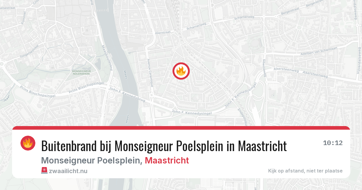 Buitenbrand bij Monseigneur Poelsplein in Maastricht — 31 mrt 2026