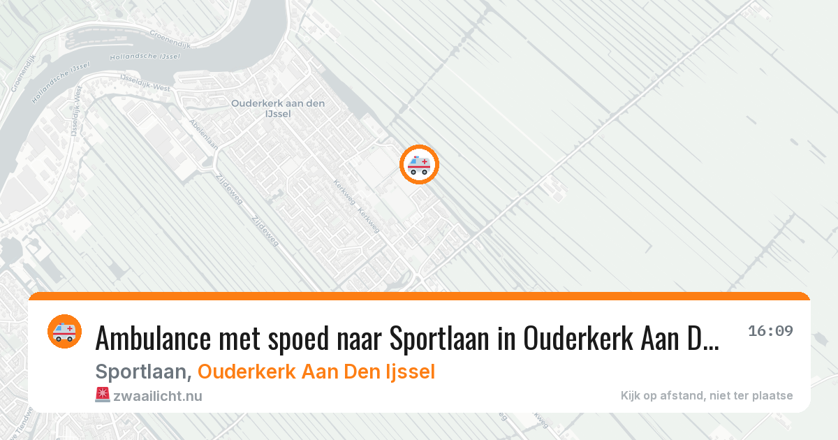 Ambulance met spoed naar Sportlaan in Ouderkerk Aan Den Ijssel — 21 mrt 2026