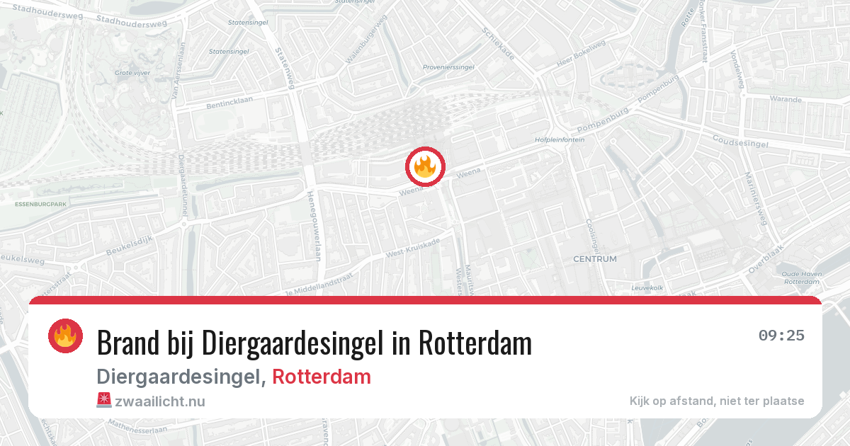 Brand bij Diergaardesingel in Rotterdam — 8 jun 2026