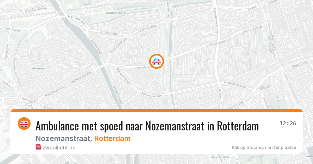 Ambulance met spoed naar Nozemanstraat in Rotterdam — 9 mei 2026