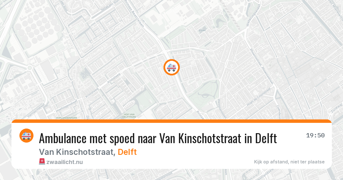 Ambulance met spoed naar Van Kinschotstraat in Delft — 10 jul 2026