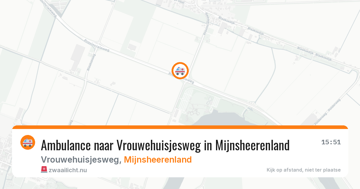 Ambulance naar Vrouwehuisjesweg in Mijnsheerenland — 15 jul 2026