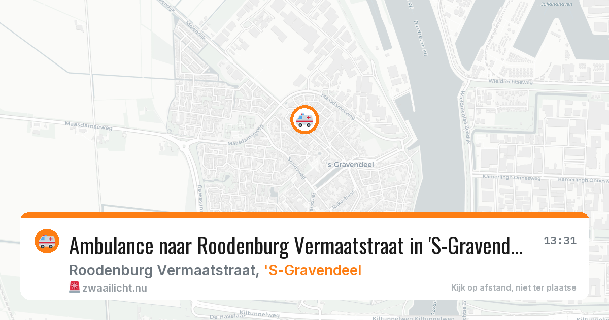 Ambulance naar Roodenburg Vermaatstraat in 'S-Gravendeel — 19 jul 2026