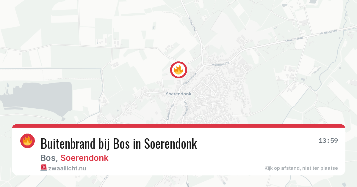 Buitenbrand bij Bos in Soerendonk — 27 mei 2026