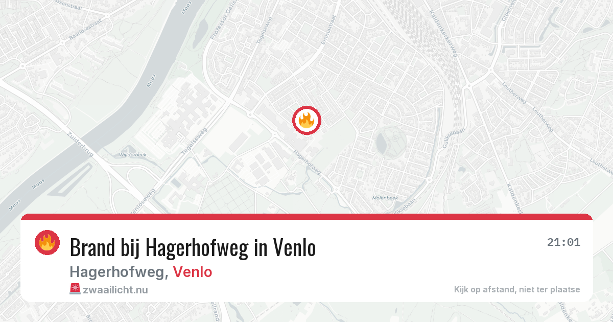Brand bij Hagerhofweg in Venlo — 13 apr 2026