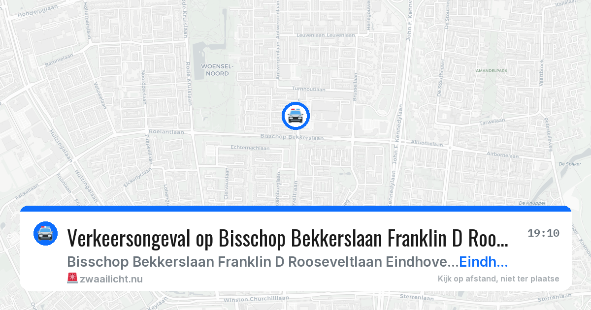Verkeersongeval op Bisschop Bekkerslaan Franklin D Rooseveltlaan Eindhoven in Eindhoven — 20 jul 2026