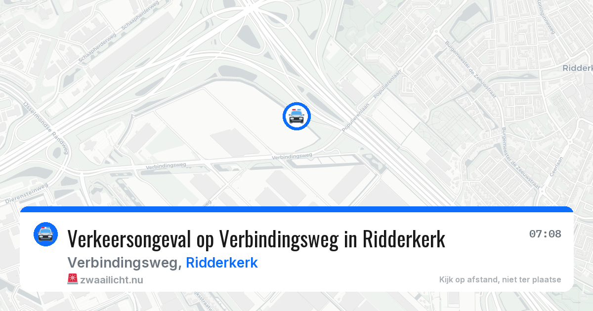 Verkeersongeval op Verbindingsweg in Ridderkerk — 15 jul 2026