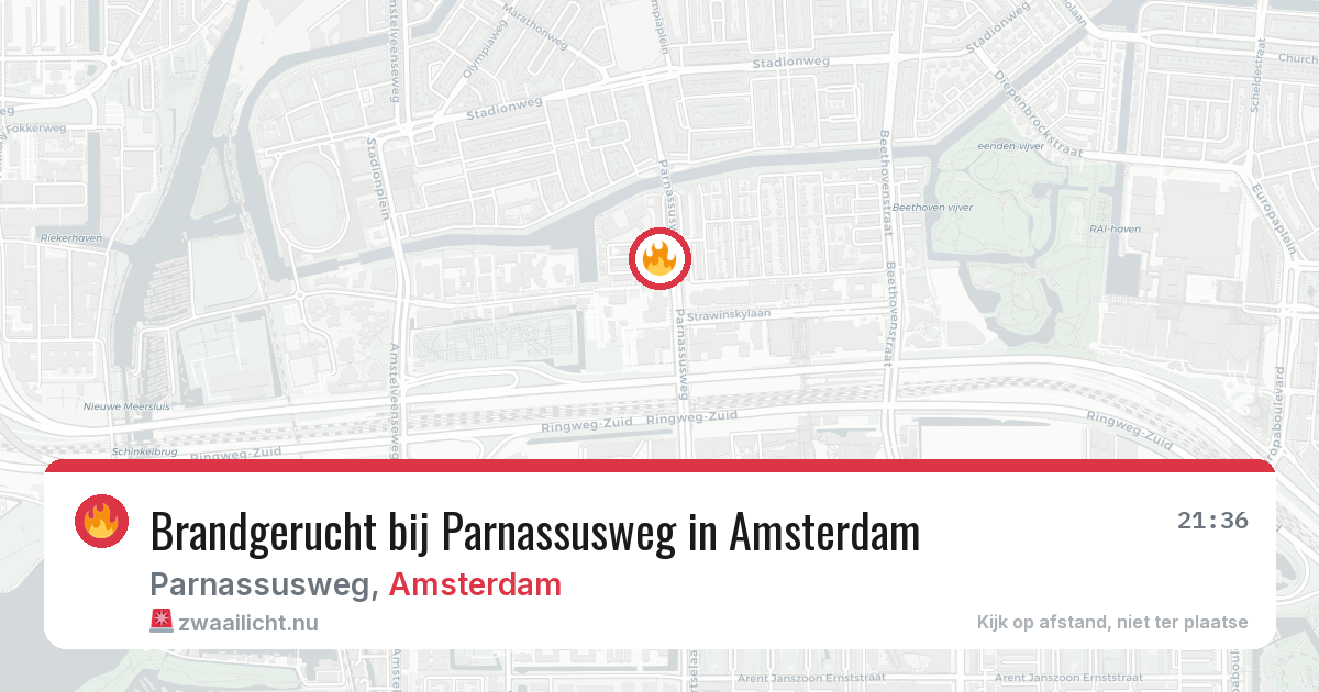 Brandgerucht bij Parnassusweg in Amsterdam — 25 jul 2026