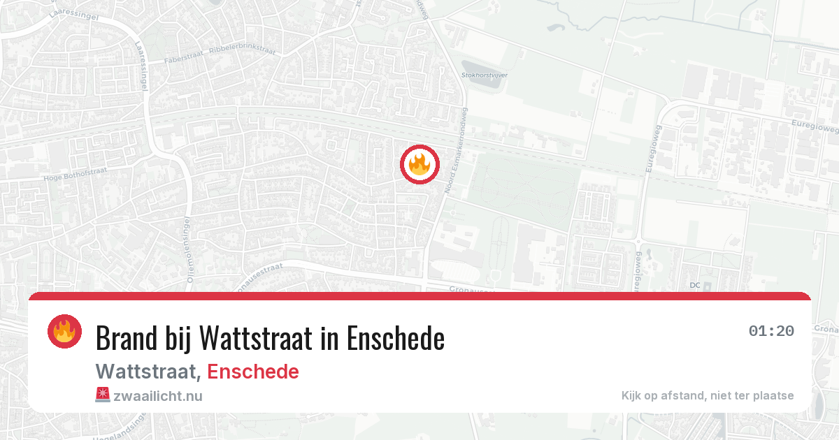 Brand bij Wattstraat in Enschede — 24 jan 2026