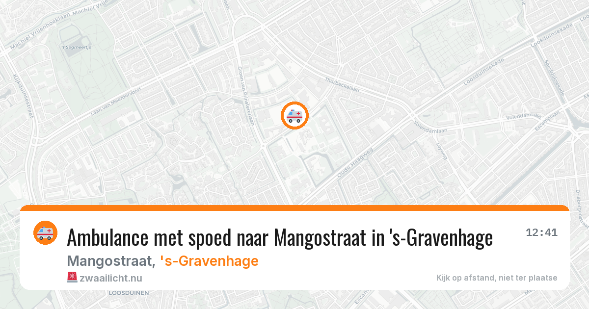 Ambulance met spoed naar Mangostraat in 's-Gravenhage — 12 jul 2026