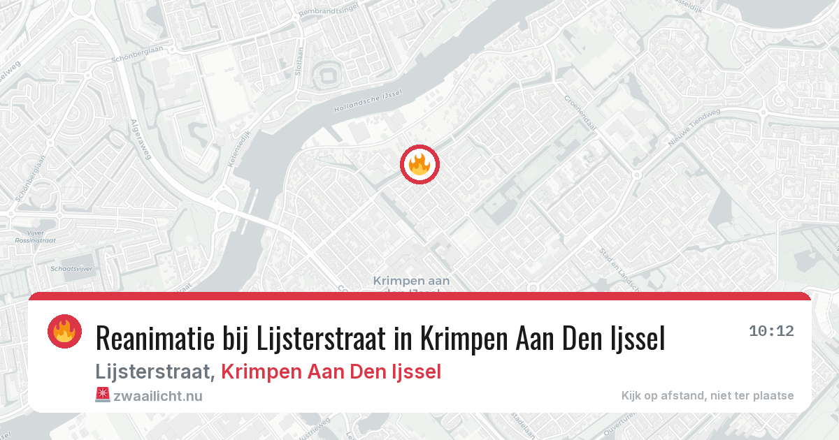 Reanimatie bij Lijsterstraat in Krimpen Aan Den Ijssel — 15 jul 2026