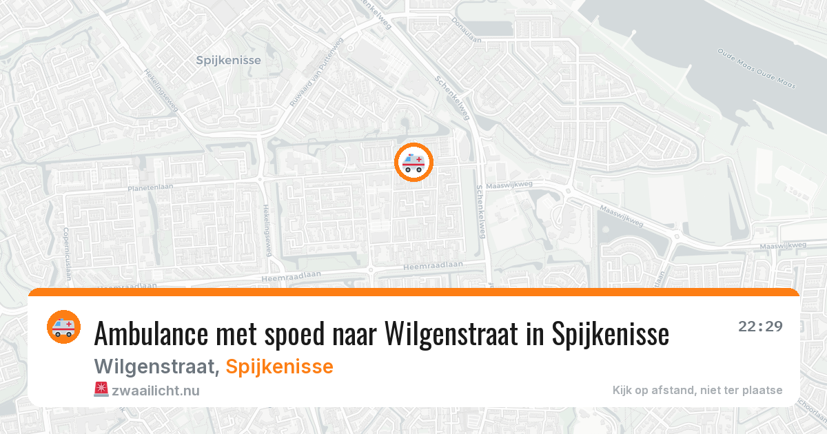 Ambulance met spoed naar Wilgenstraat in Spijkenisse — 22 mrt 2026
