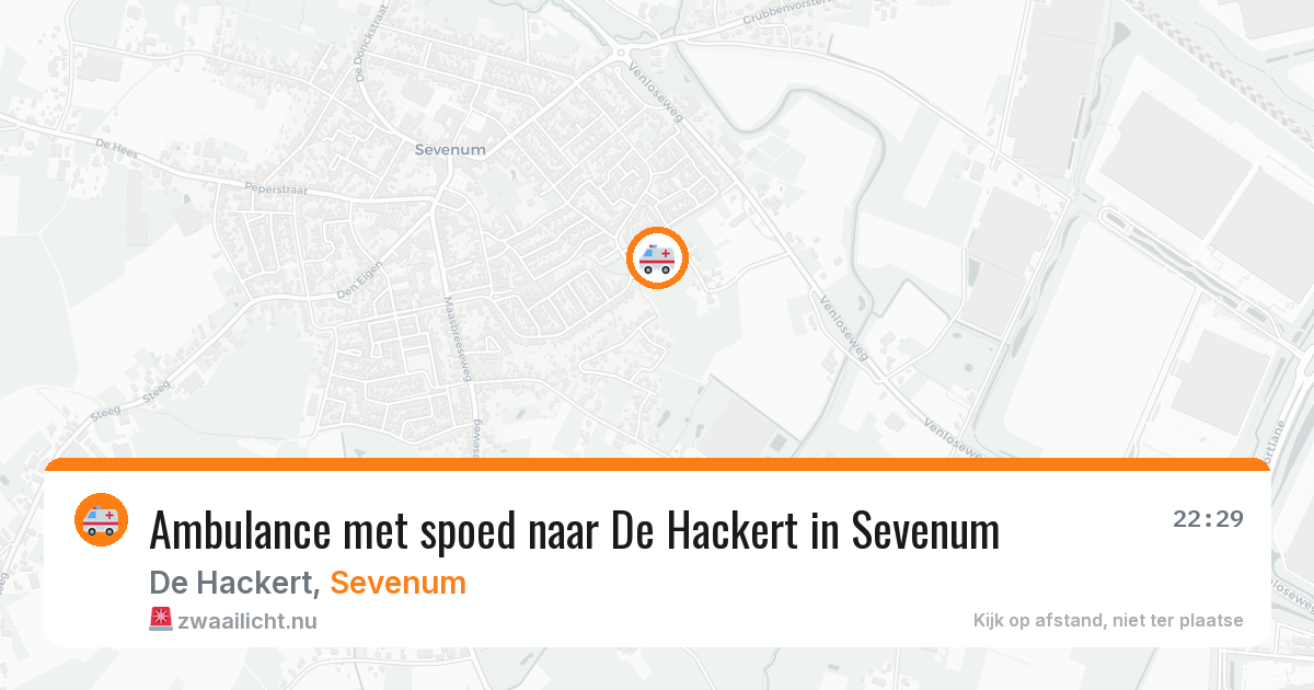 Ambulance met spoed naar De Hackert in Sevenum — 16 jul 2026