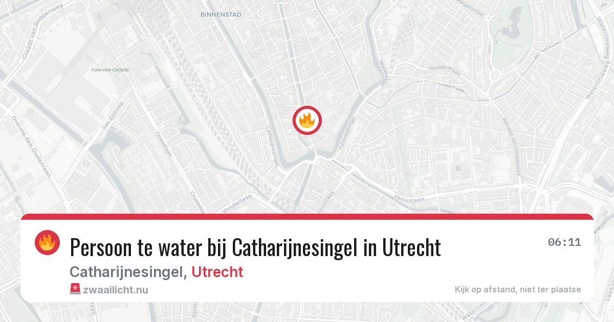 Persoon te water bij Catharijnesingel in Utrecht — 16 mei 2026
