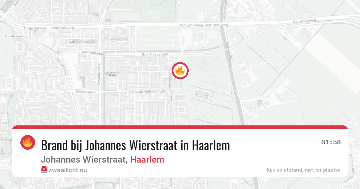 Brand bij Johannes Wierstraat in Haarlem — 24 apr 2026