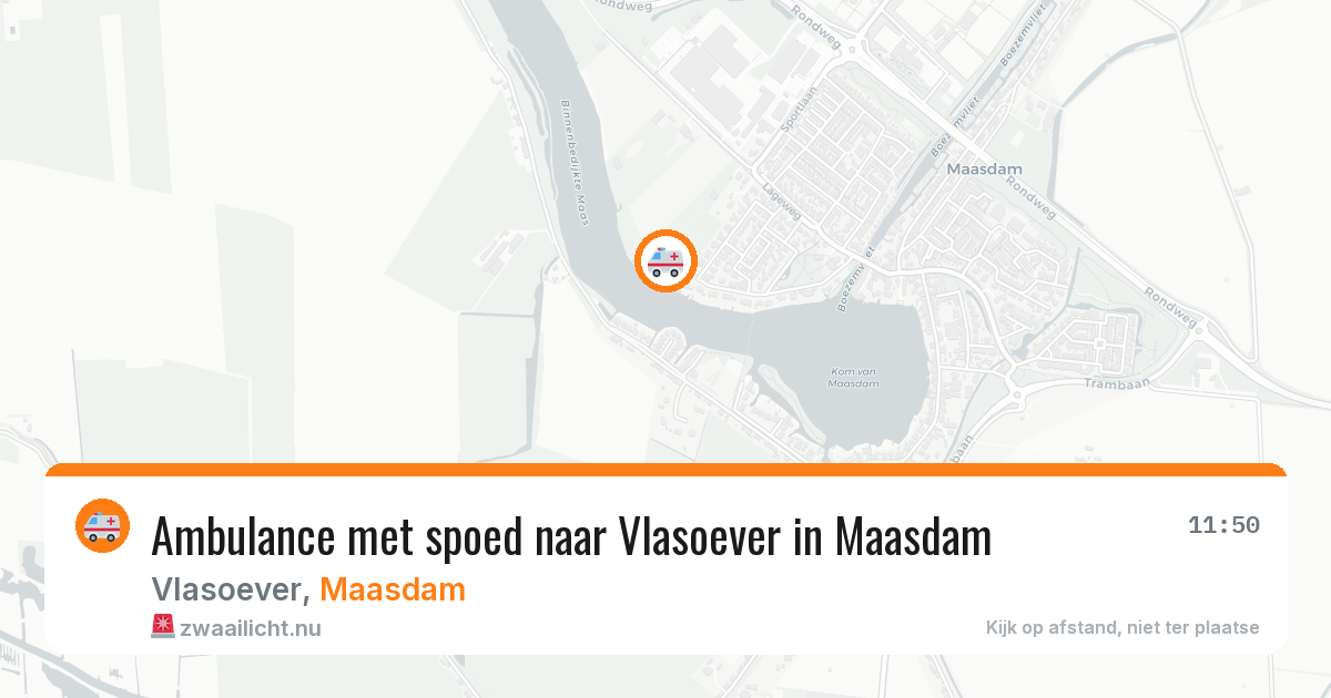 Ambulance met spoed naar Vlasoever in Maasdam — 20 mei 2026