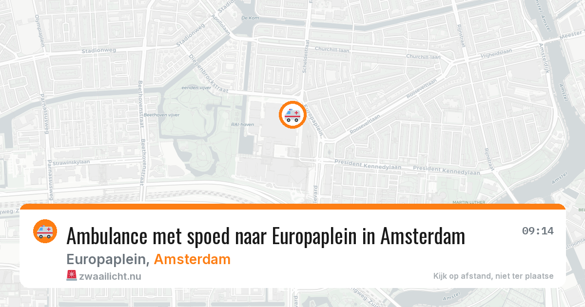 Ambulance met spoed naar Europaplein in Amsterdam — 20 jul 2026