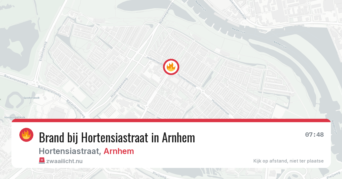Brand bij Hortensiastraat in Arnhem — 13 jul 2026