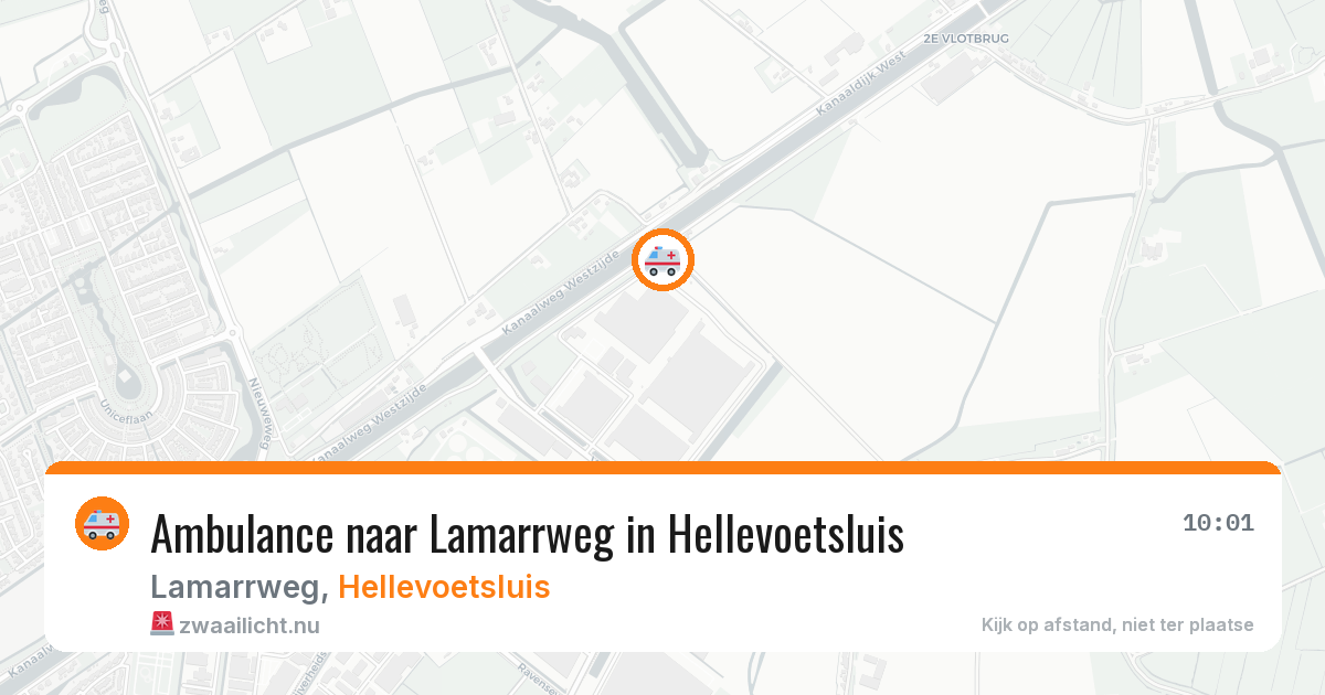 Ambulance naar Lamarrweg in Hellevoetsluis — 13 jul 2026