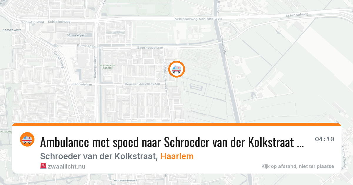 Ambulance met spoed naar Schroeder van der Kolkstraat in Haarlem — 26 mei 2026