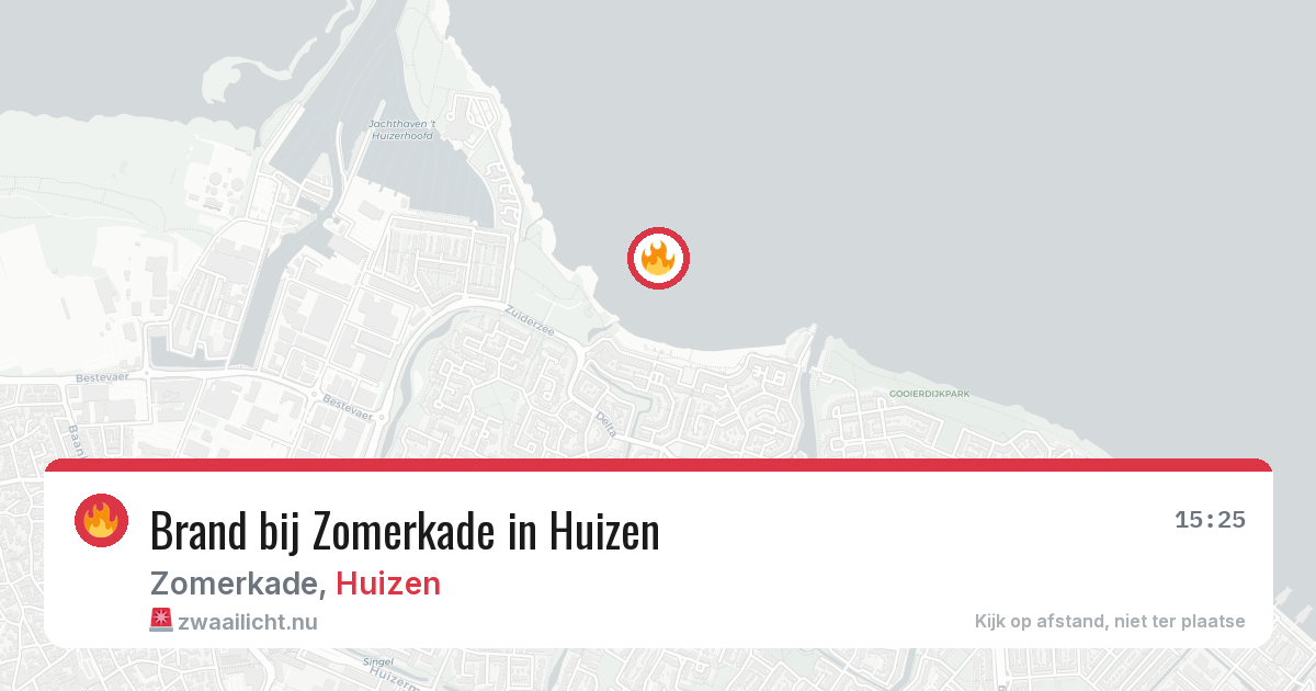 Brand bij Zomerkade in Huizen — 8 jun 2026