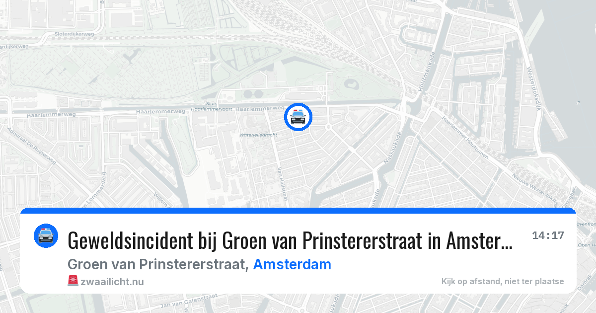 Geweldsincident bij Groen van Prinstererstraat in Amsterdam — 13 jul 2026