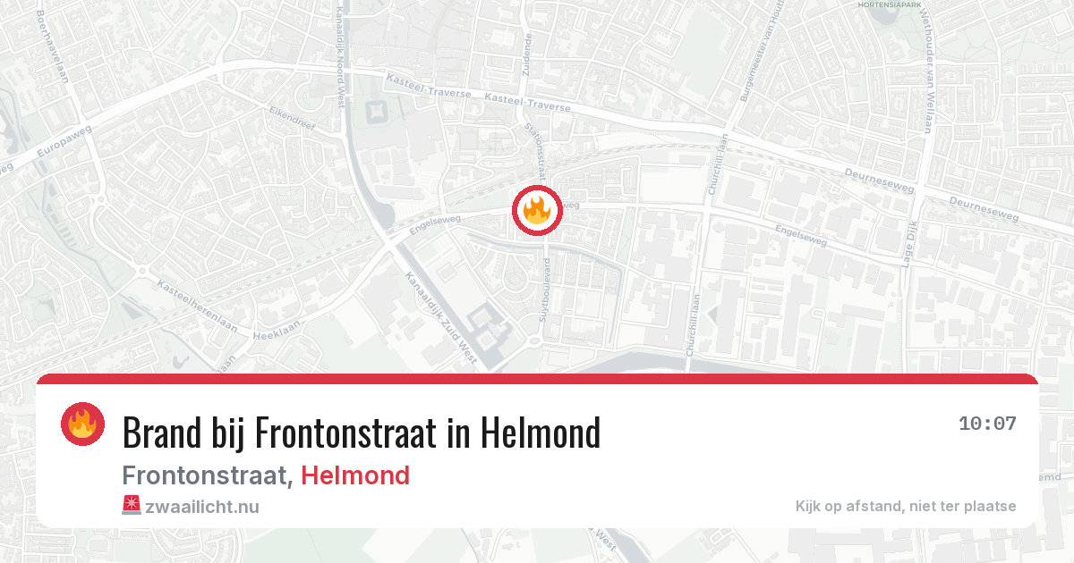 Brand bij Frontonstraat in Helmond — 21 mrt 2026