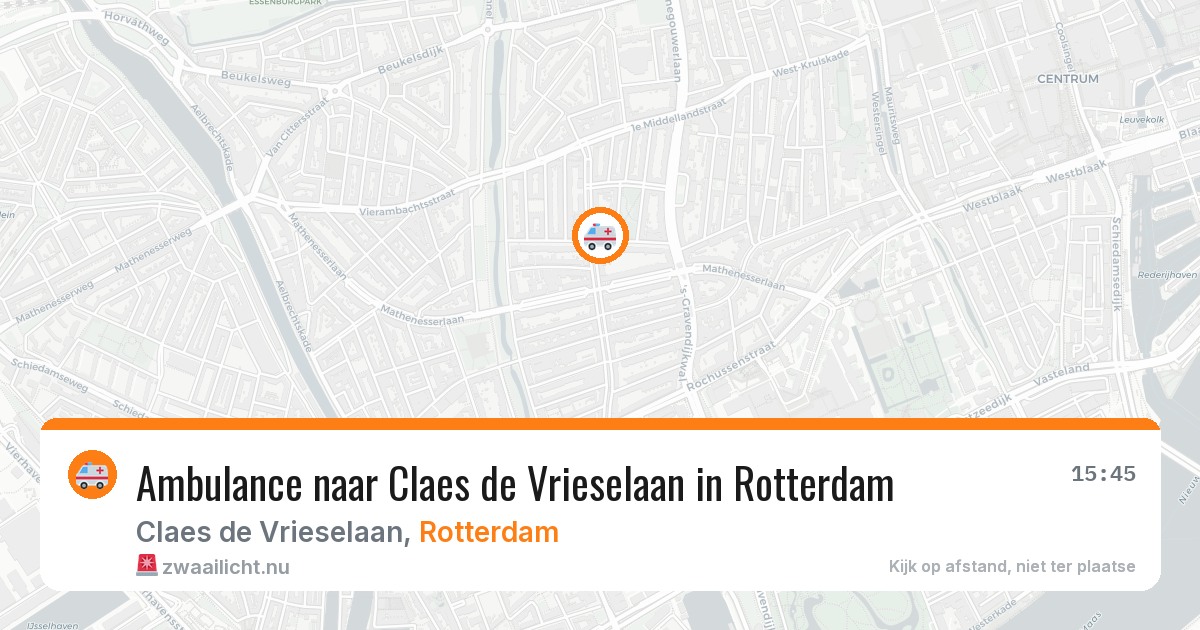 Ambulance naar Claes de Vrieselaan in Rotterdam — 16 jul 2026