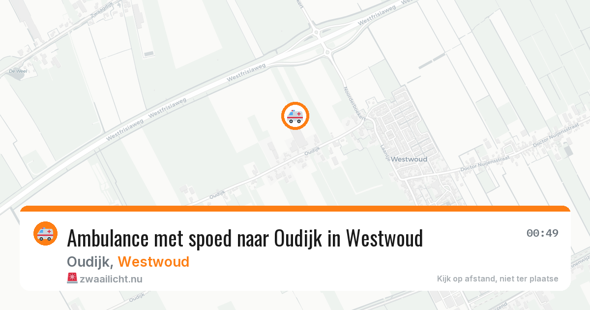 Ambulance met spoed naar Oudijk in Westwoud — 16 mei 2026