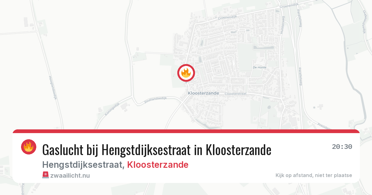 Gaslucht bij Hengstdijksestraat in Kloosterzande — 14 apr 2026