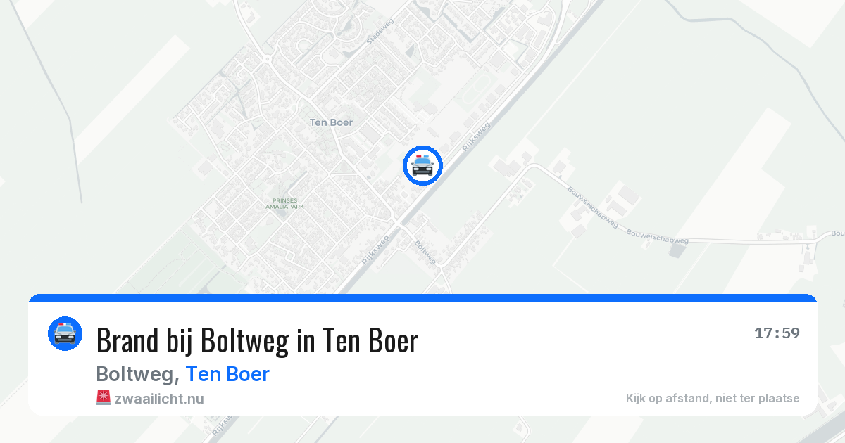 Brand bij Boltweg in Ten Boer — 14 jun 2026