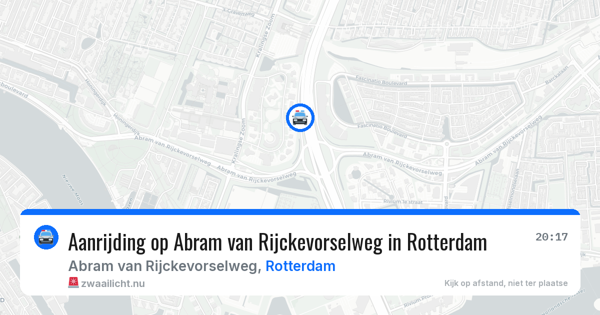 Aanrijding op Abram van Rijckevorselweg in Rotterdam — 22 mrt 2026