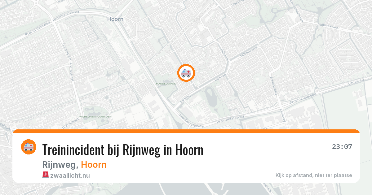 Treinincident bij Rijnweg in Hoorn — 21 mrt 2026
