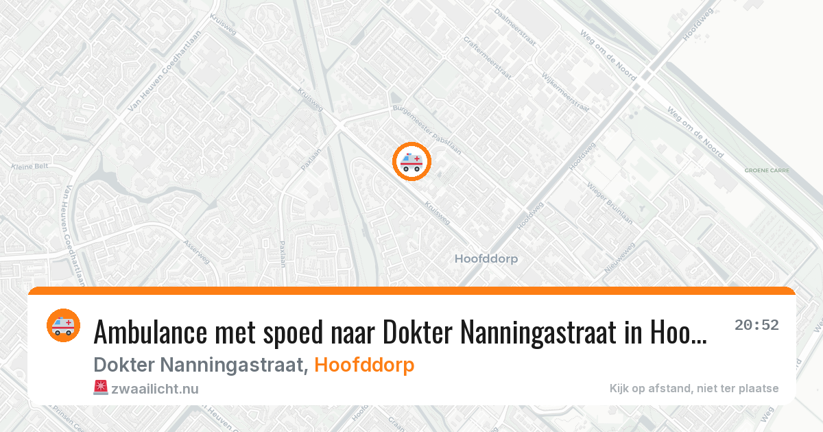 Ambulance met spoed naar Dokter Nanningastraat in Hoofddorp — 15 jul 2026