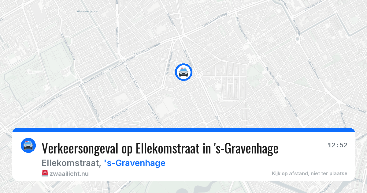 Verkeersongeval op Ellekomstraat in 's-Gravenhage — 21 jul 2026