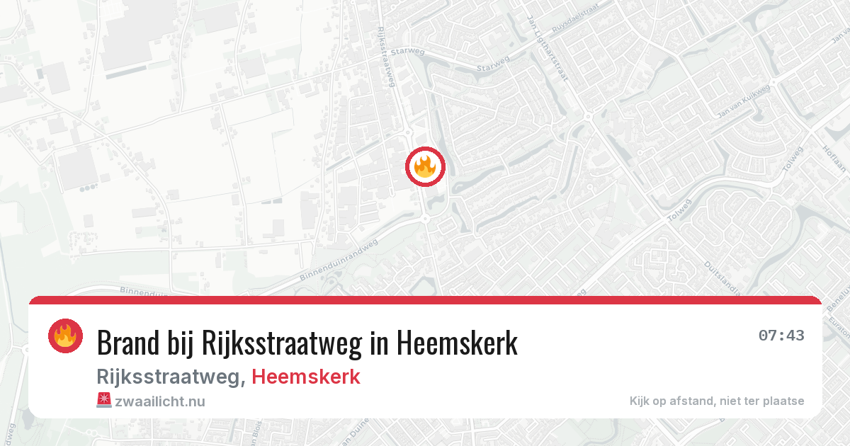 Brand bij Rijksstraatweg in Heemskerk — 3 jun 2026