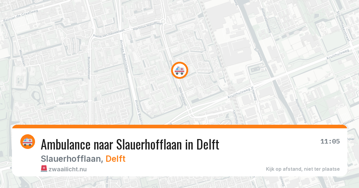 Ambulance naar Slauerhofflaan in Delft — 14 jul 2026