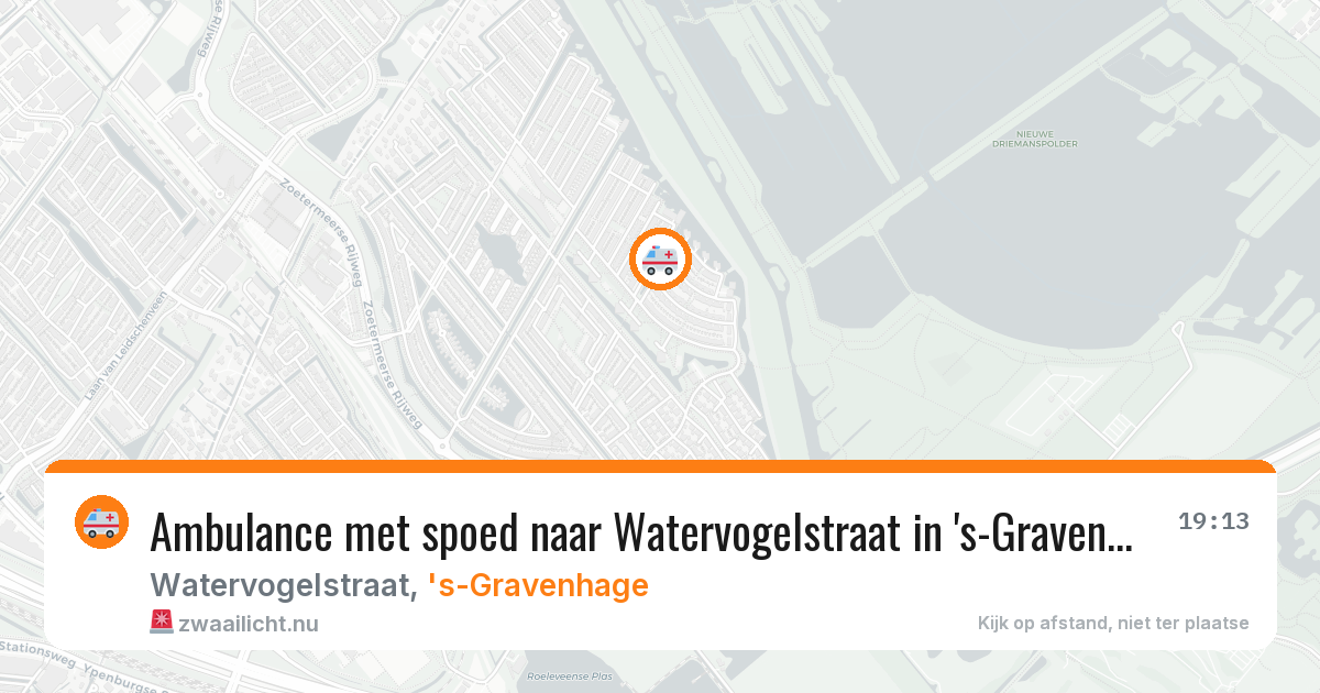 Ambulance met spoed naar Watervogelstraat in 's-Gravenhage — 3 jun 2026