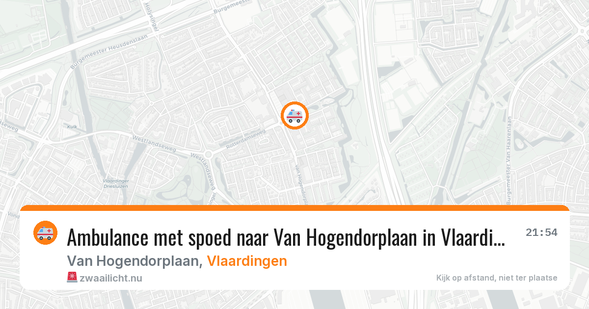 Ambulance met spoed naar Van Hogendorplaan in Vlaardingen — 18 jul 2026