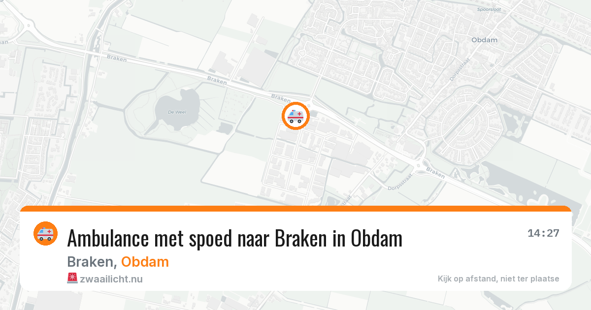 Ambulance met spoed naar Braken in Obdam — 17 mrt 2026