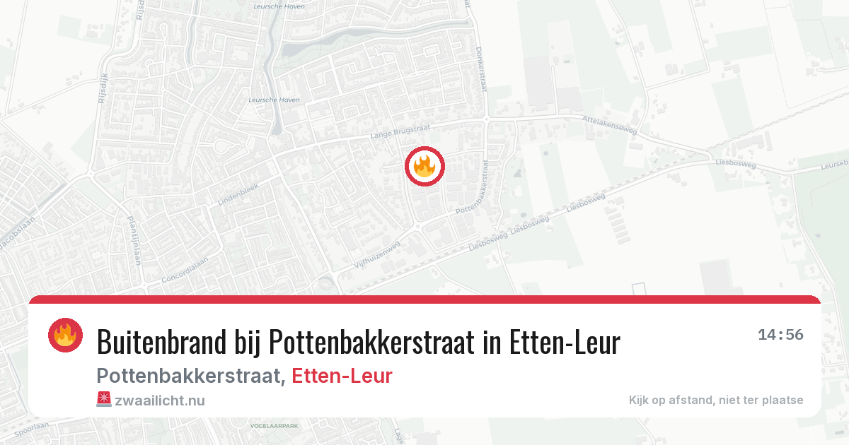 Buitenbrand bij Pottenbakkerstraat in Etten-Leur — 19 jul 2026