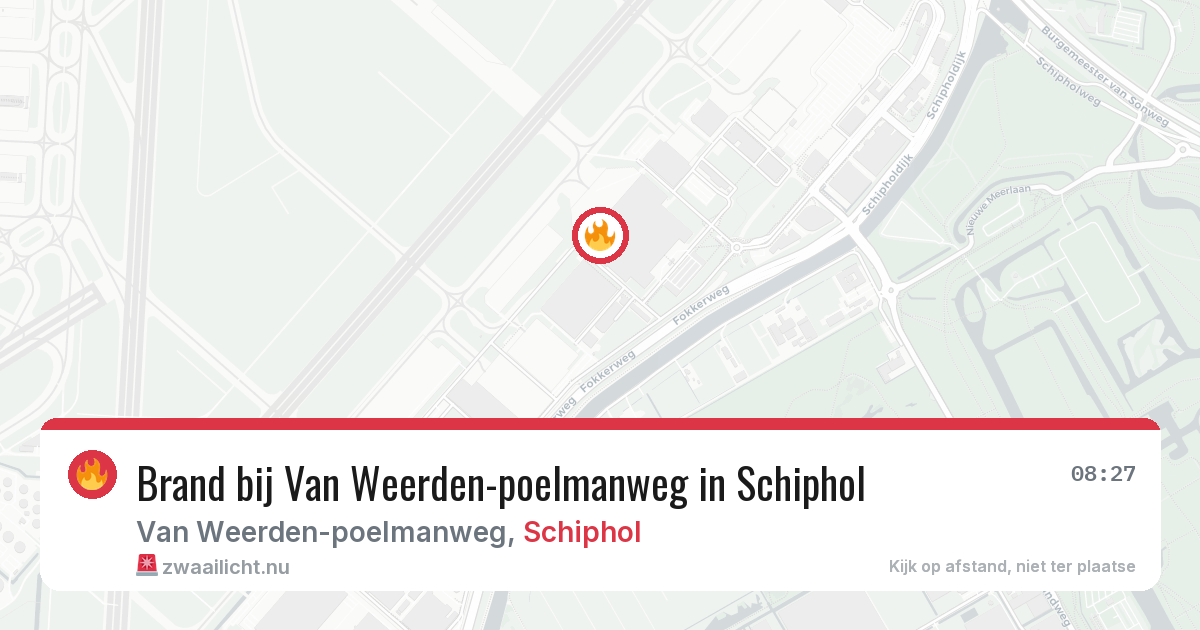 Brand bij Van Weerden-poelmanweg in Schiphol — 1 jun 2026